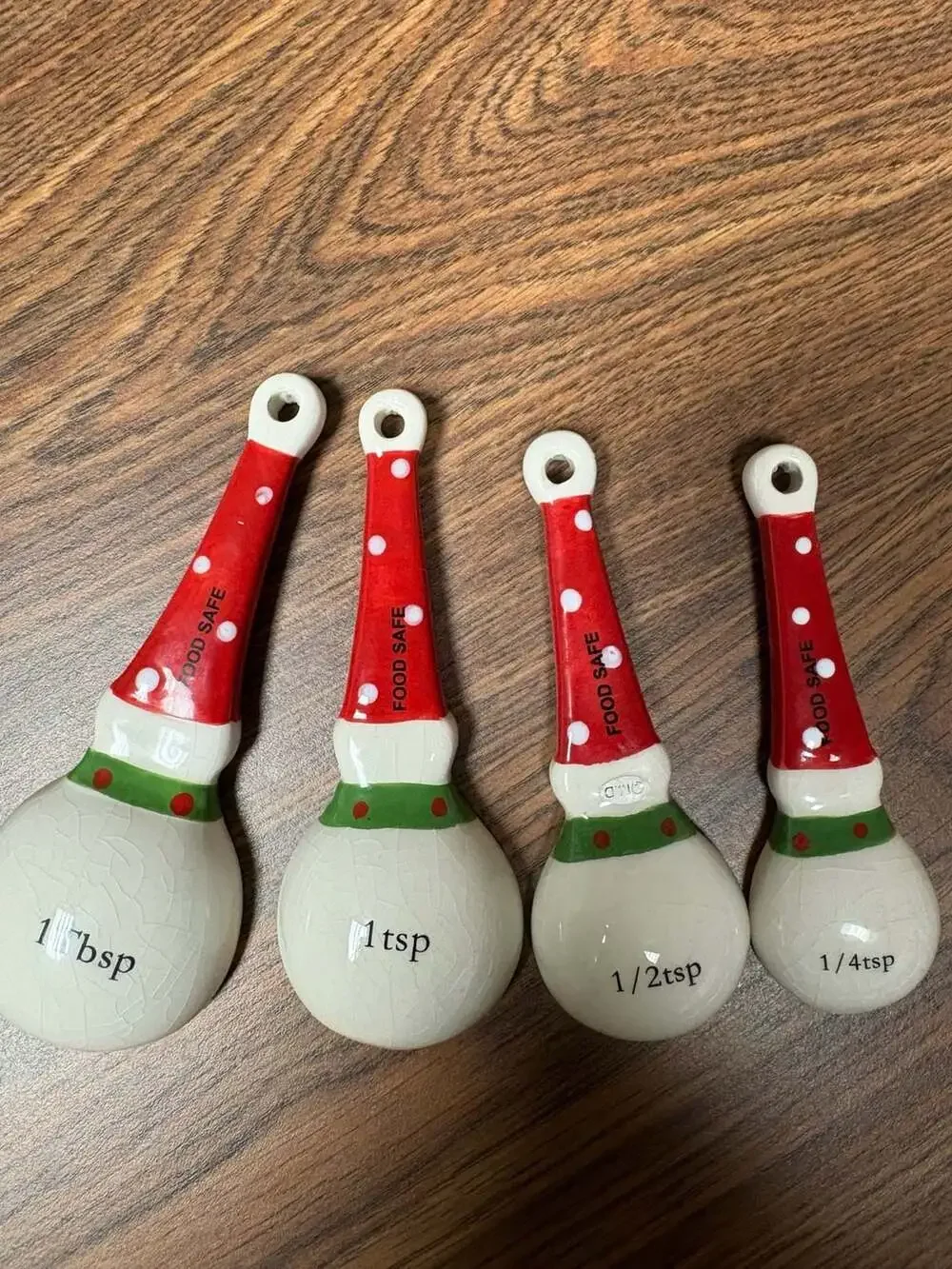 Snowman Holiday Ceramic Measuring Spoon Set